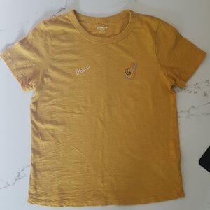 Old Navy Everywear Shirt Womens XS Mustard Yellow Peach Babydoll Tee
